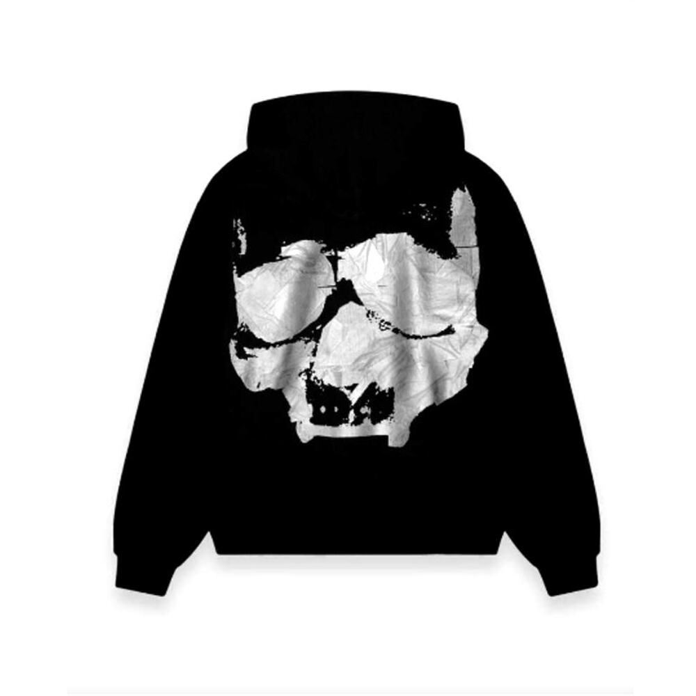 G59 Men's Black Duct Tape Pullover Hoodie Size L